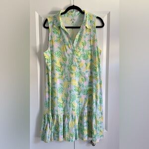 Lilly Pulitzer Floral Sleeveless Dress - Yellow, Green, Pink